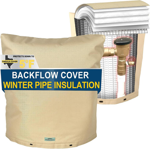 Cholila Cover backflow insulated cover shields outdoor pipes from freezing