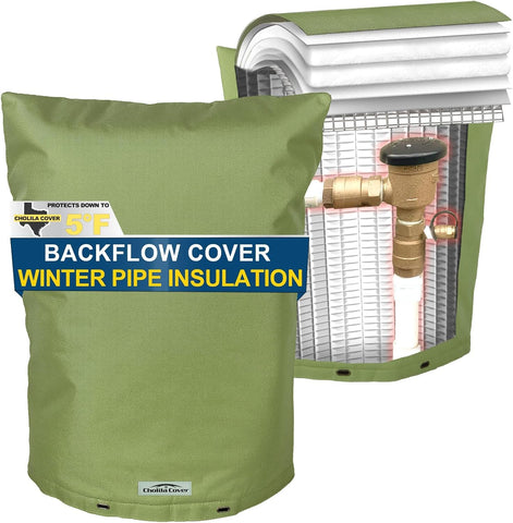 Cholila Cover backflow insulated cover, 18x34 inches, front view, weatherproof outdoor protection