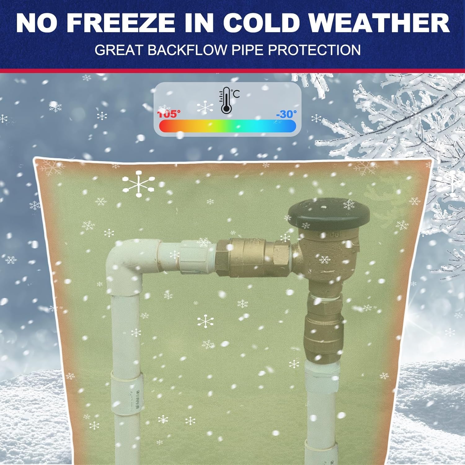 Cholila Cover backflow insulated cover, water-repellent outer shell, frost protection
