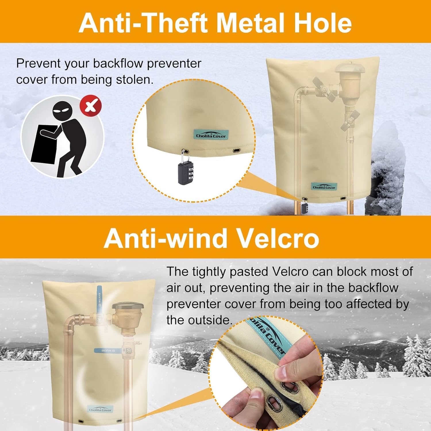 Cholila Cover backflow insulated windproof design blocks cold air around pipes
