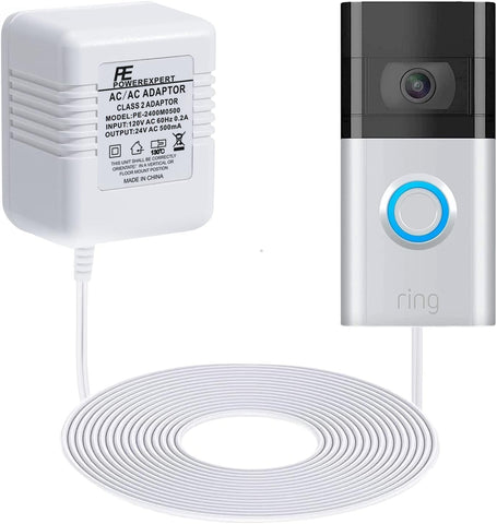 ChooKaChoo 24V doorbell transformer with 16.4 ft cable for continuous power
