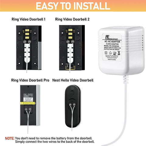 ChooKaChoo waterproof 16.4 ft cable supports flexible doorbell placement