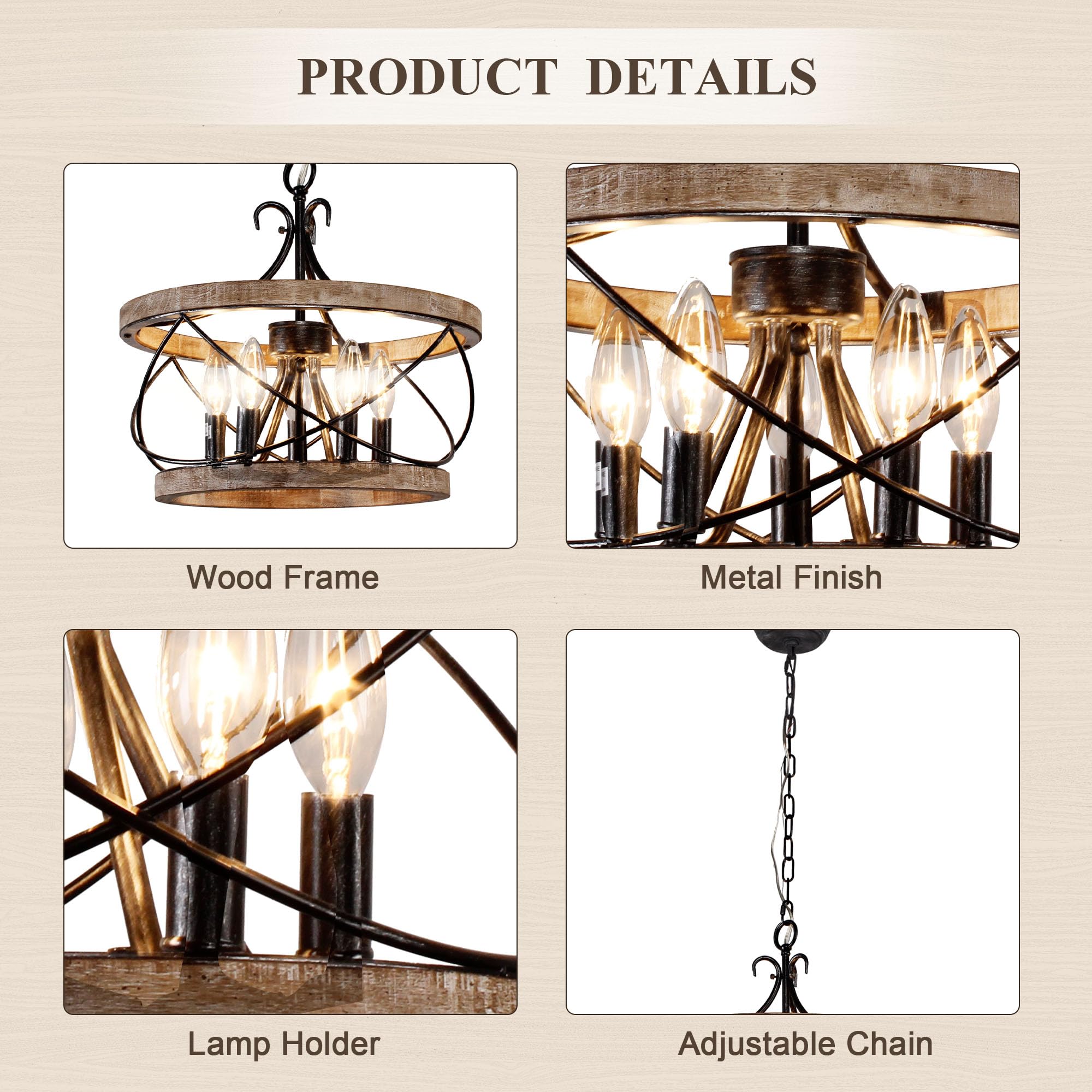 Chords Attic kitchen island fixture enhances entryway with rustic elegance.