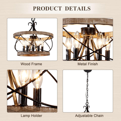 Chords Attic kitchen island fixture enhances entryway with rustic elegance.