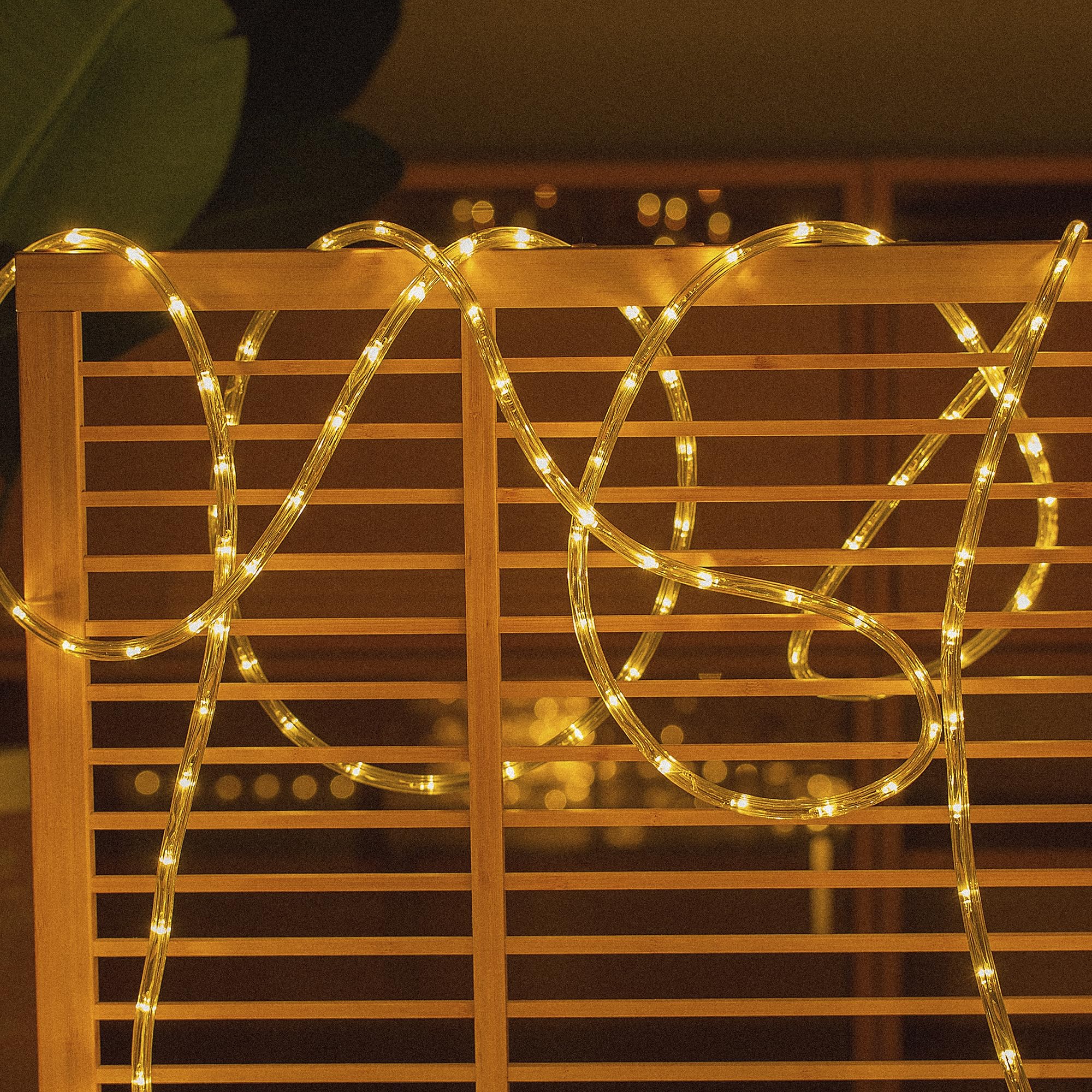 CHORLED rope lights used as Christmas decoration for festive displays