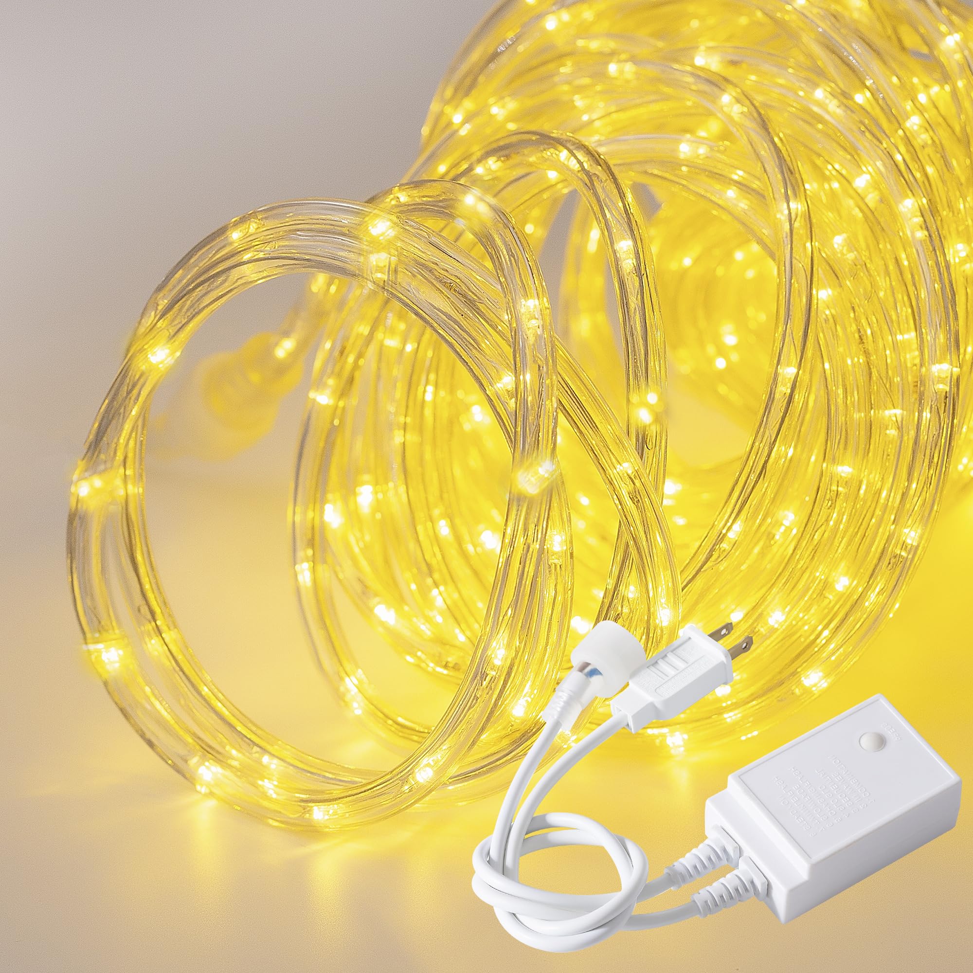 CHORLED rope lights with reinforced clips for quick tool-free installation