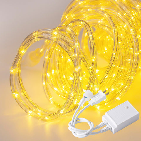 CHORLED rope lights with reinforced clips for quick tool-free installation
