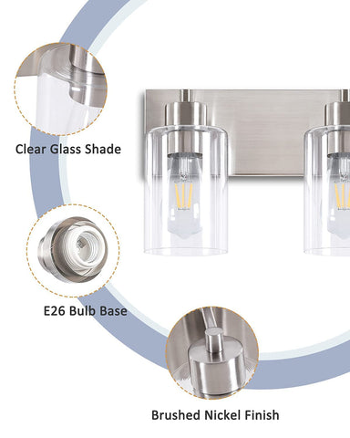 Chosenior stainless steel construction ensures durable bathroom wall light.