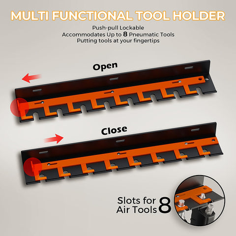CHOWZZ heavy-duty metal air tool organizer resists moisture and rust