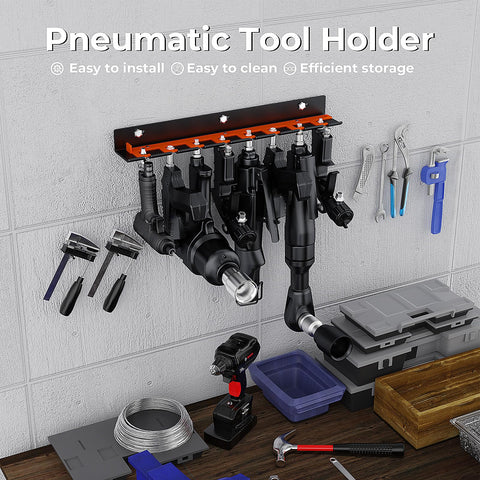 CHOWZZ lockable air tool holder secures tools during use or transport