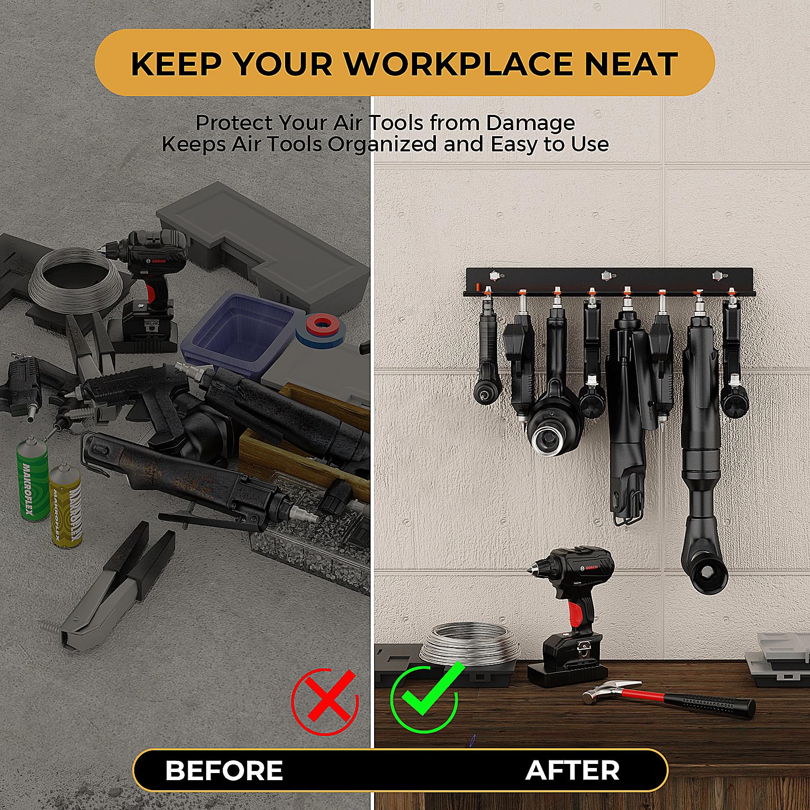 CHOWZZ tool cart side mount holder fits on compatible workstations