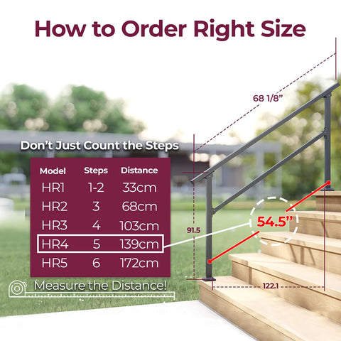 CHR CR Fence & Rail concrete-step compatible railing for secure mounting