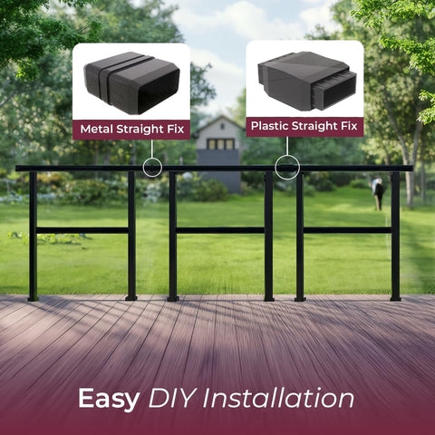 CHR CR flat-surface railing shown near a deck edge for integration.