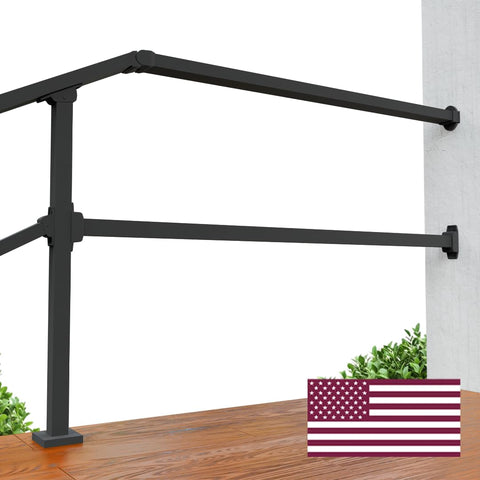 CHR Fence & Rail 4ft extension mounted on wall for outdoor stairs stability