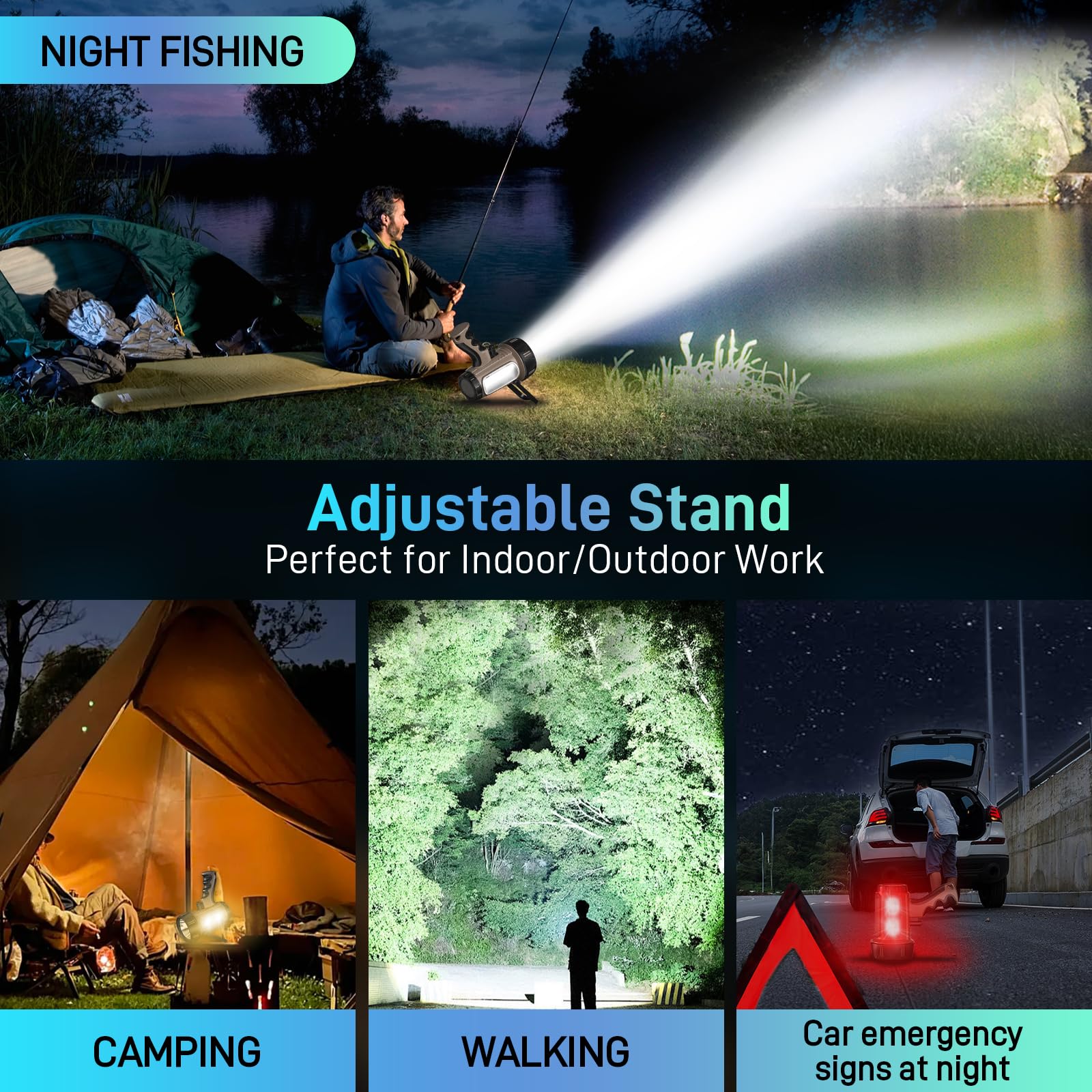 CHRMJERN tripod-ready spotlight enables stable hands-free operation.