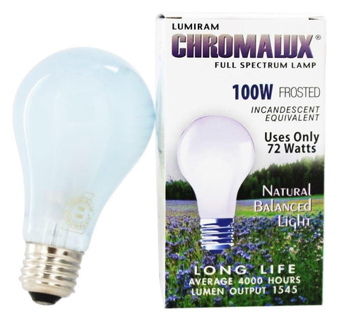 Chromalux H&PC-67531 frosted full spectrum bulb provides soft, even light for living spaces.