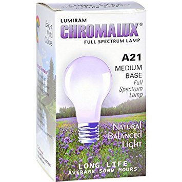 Chromalux Std Clear 75W bulb provides bright, steady light for everyday tasks.