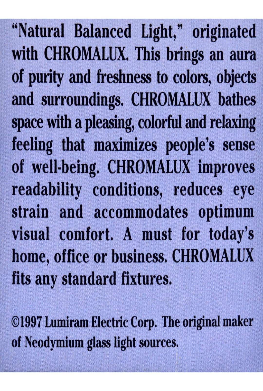 Chromalux Lumiram full-spectrum 3-way 150W frosted bulb enhances rooms with natural color
