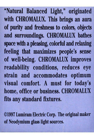 Chromalux Lumiram full-spectrum 3-way 150W frosted bulb enhances rooms with natural color