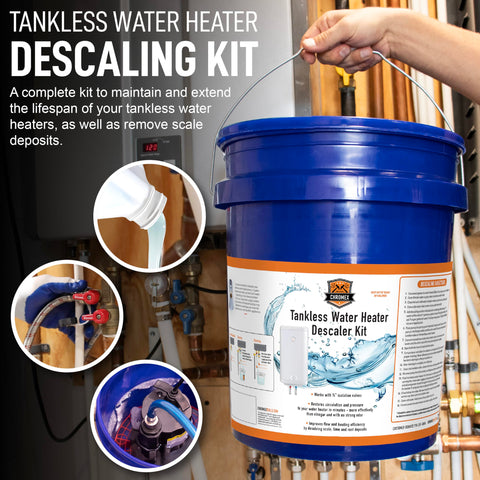Chromex PVC-coated hoses ready for secure, leak-free connections during flushing.