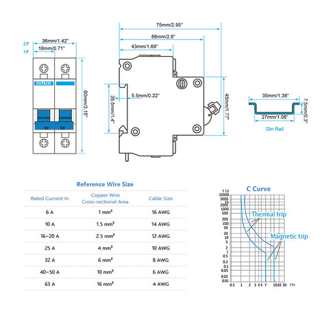 CHTAIXI DC mini breaker compact design ideal for solar PV DC power systems.