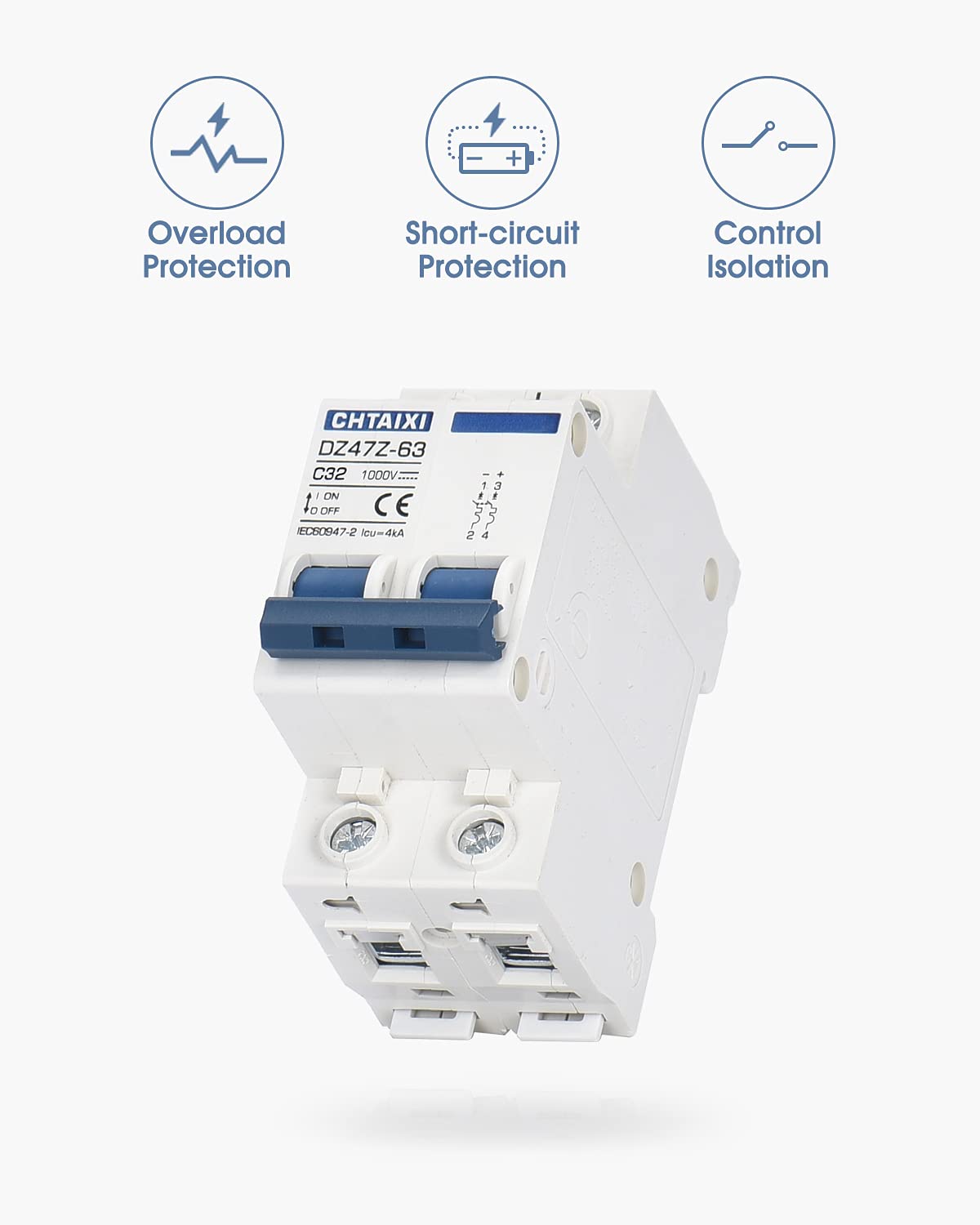 CHTAIXI DC mini breaker DIN rail mount demonstrates quick panel installation.