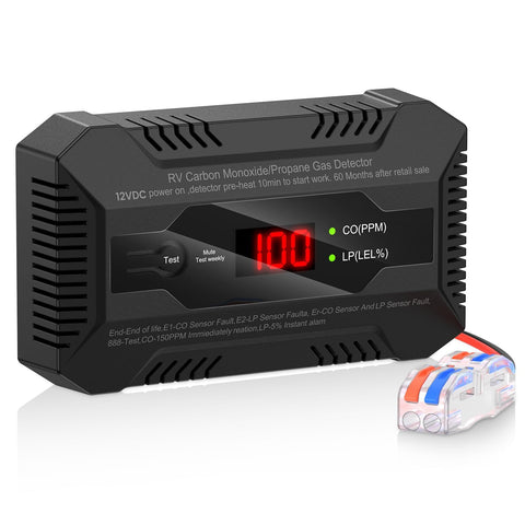 Chtoocy RV CO/propane alarm with LED indicator for status at a glance