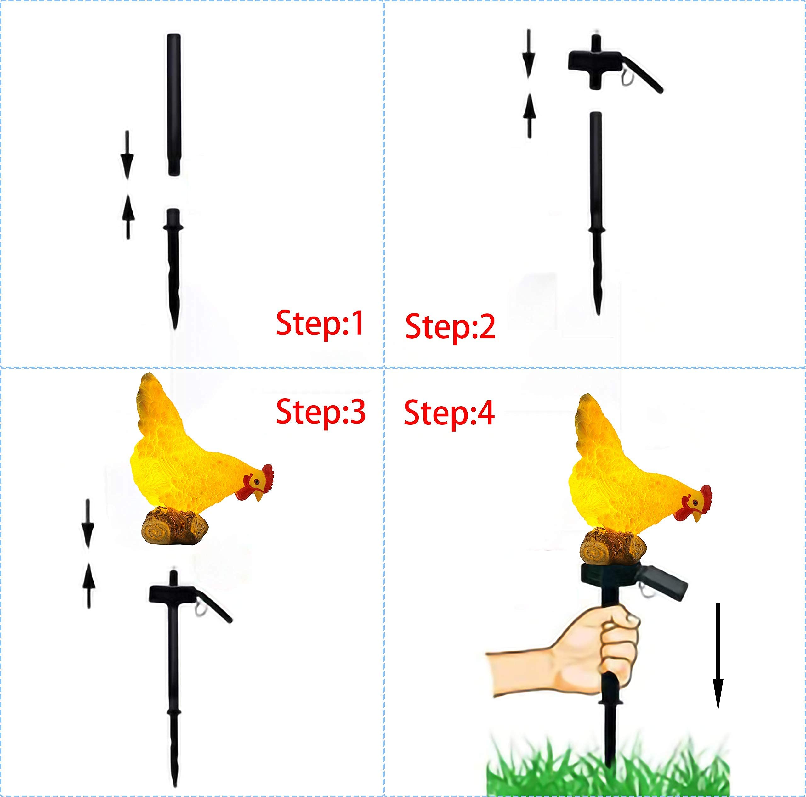 CHUANGFENG resin chicken light provides cozy yard lighting