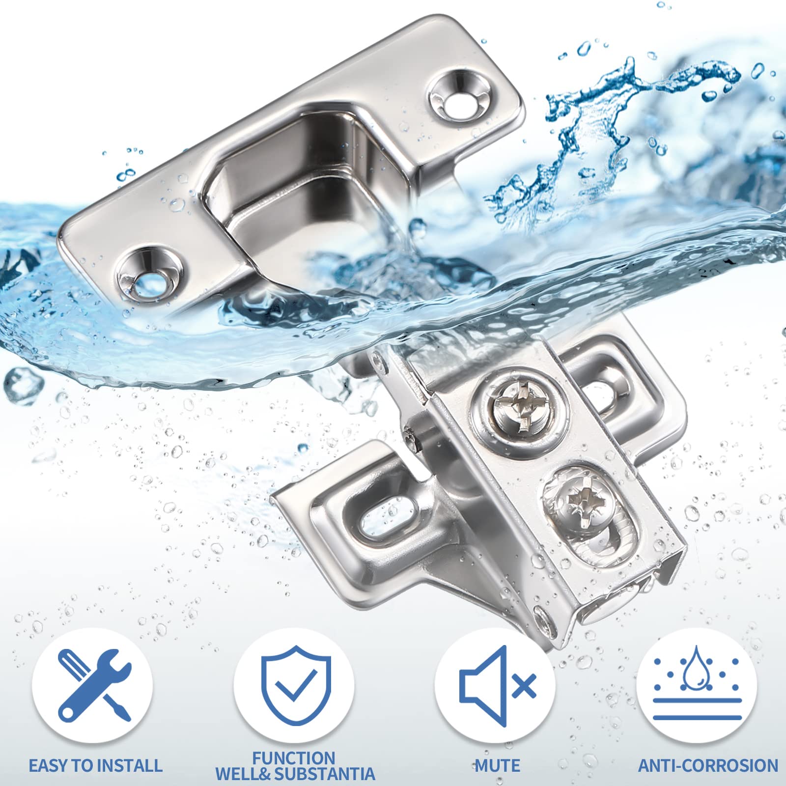 Chumia 1/2-inch overlay hinge ideal for face frame and frameless cabinets