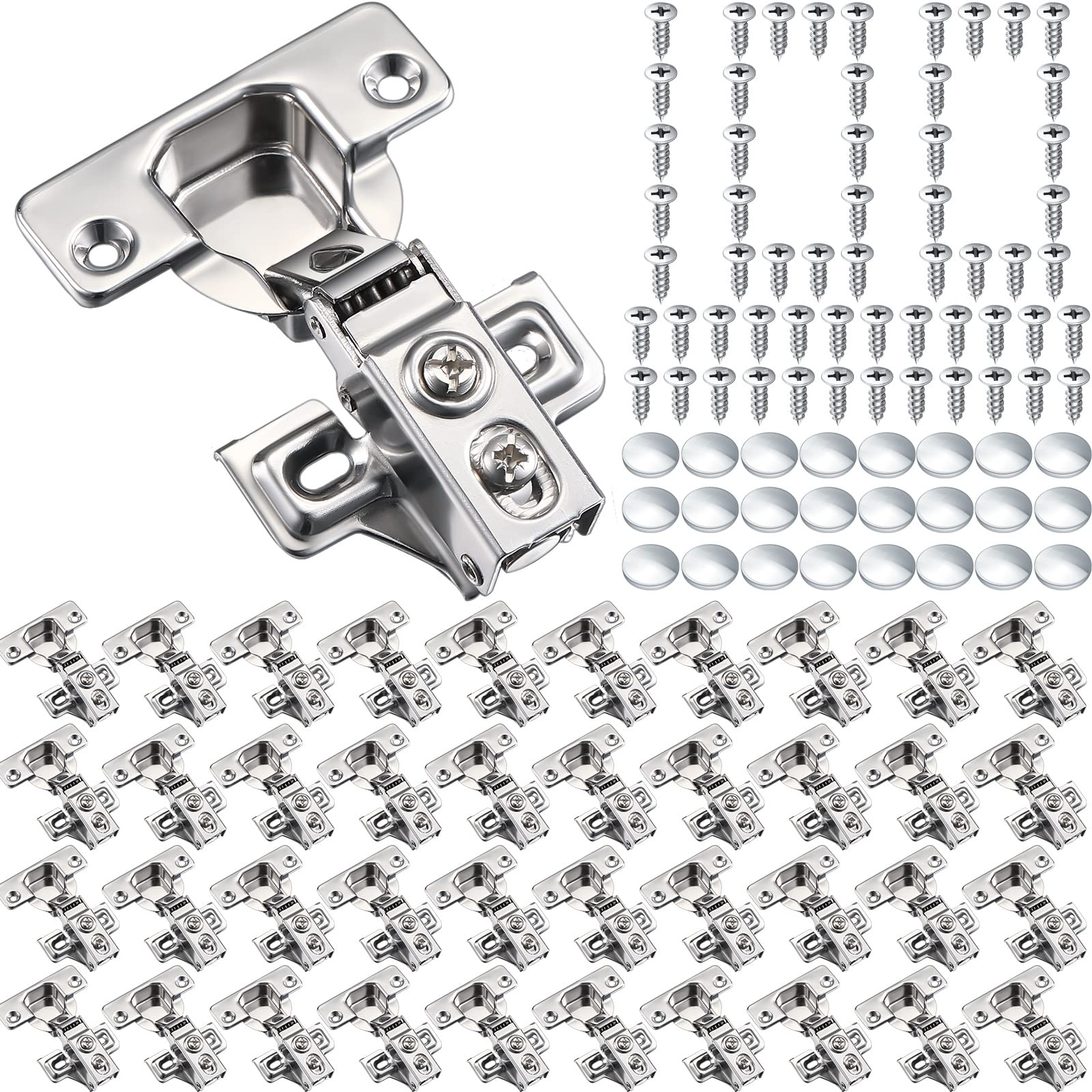 Chumia 100-pack soft closing hinges for quiet kitchen cabinet doors