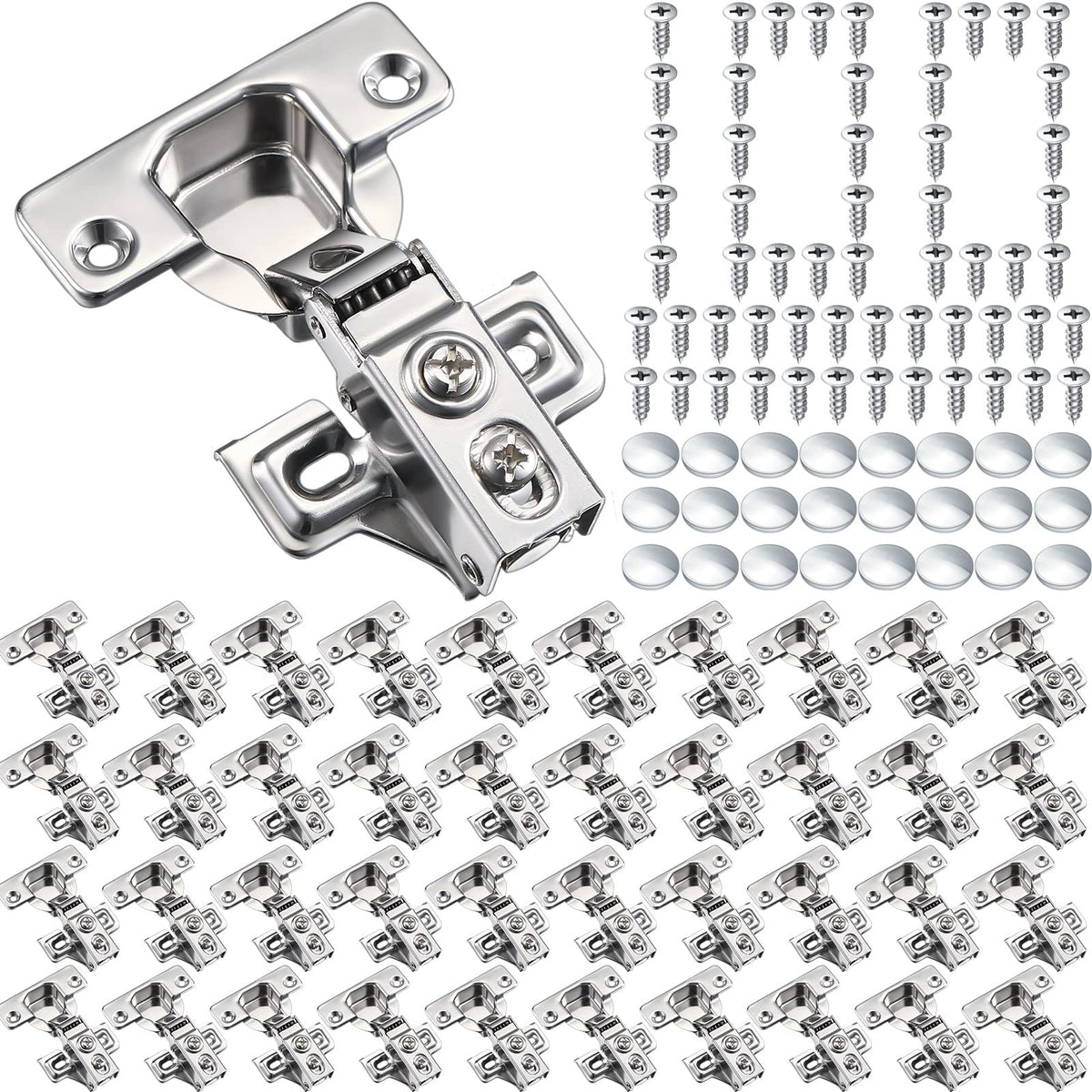 Chumia 100-pack soft closing hinges for quiet kitchen cabinet doors