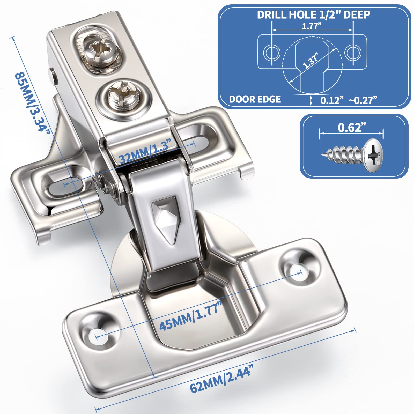 Chumia 105-degree concealed hinge enables smooth, hidden operation