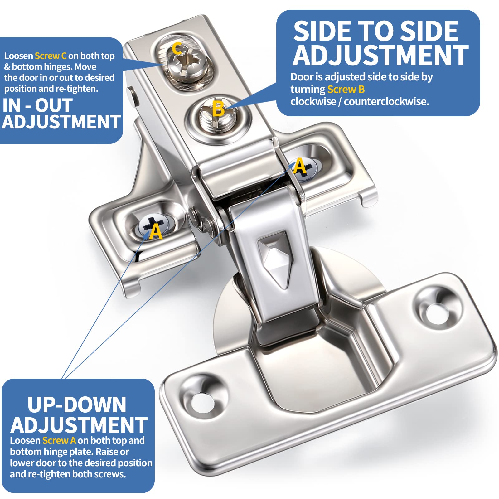 Chumia built-in damper provides soft close and reduced door slam