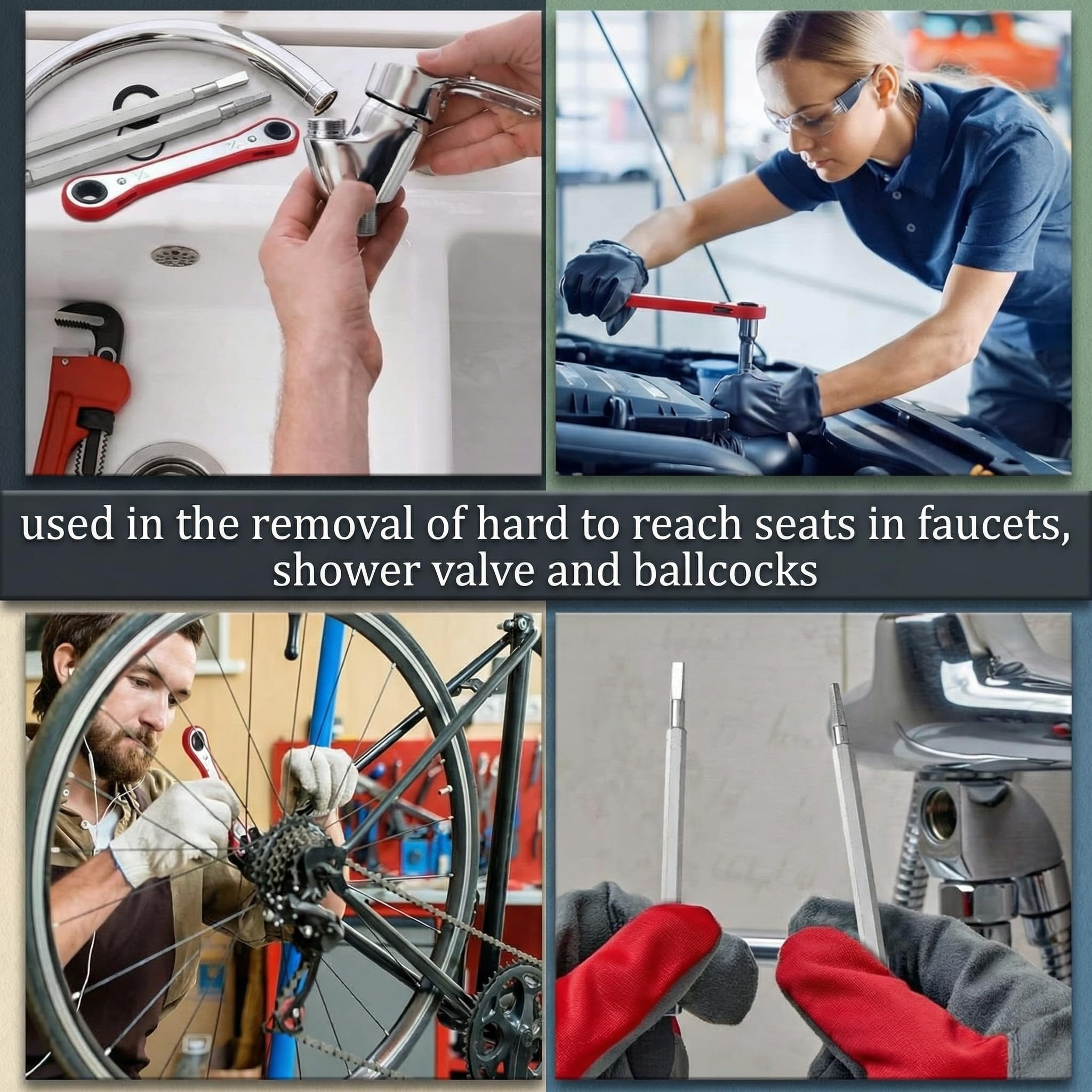 Chumia double-sided ratchet design simplifies hex and square seats