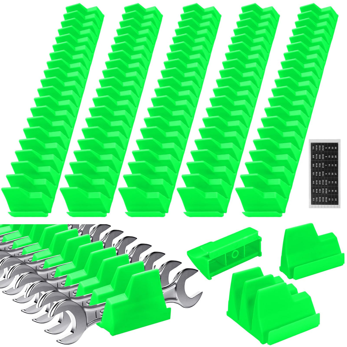 Chunful modular wrench rack interlocking design for a customizable toolbox layout