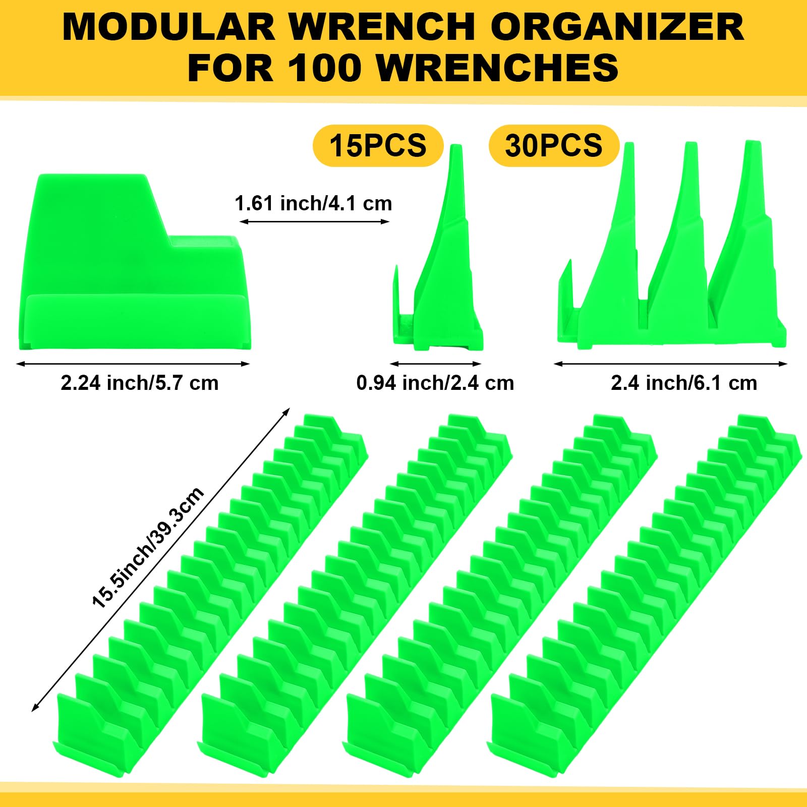 Chunful wrench organizer with imperial and metric labels for quick picks