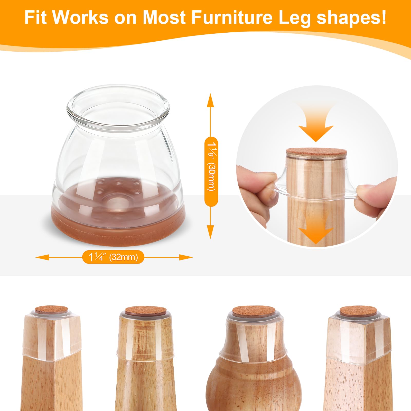 CHUNZEXI universal silicone cap fits various chair feet for versatile protection