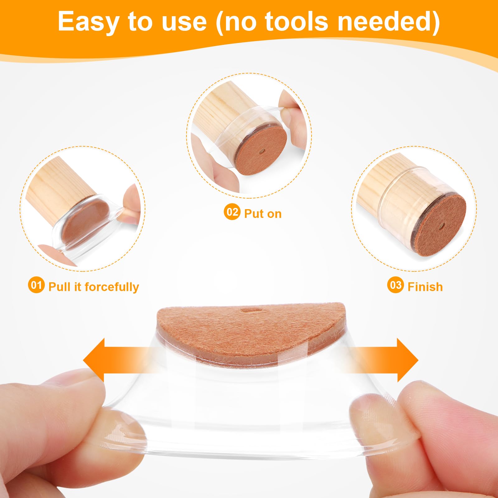 CHUNZEXI felt pad under cap reduces friction for smooth chair gliding