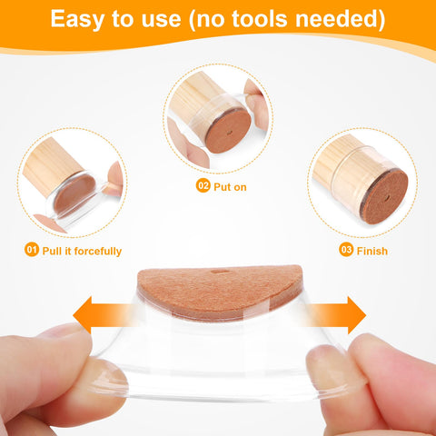 CHUNZEXI felt pad under cap reduces friction for smooth chair gliding