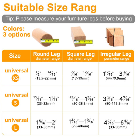CHUNZEXI square chair leg protector with slip-on design protects floors from scratches