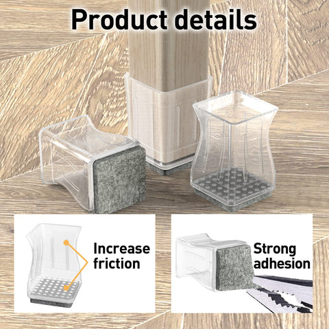CHWM 1.6mm-thick silicone leg protector, flexible and durable for hardwood floors