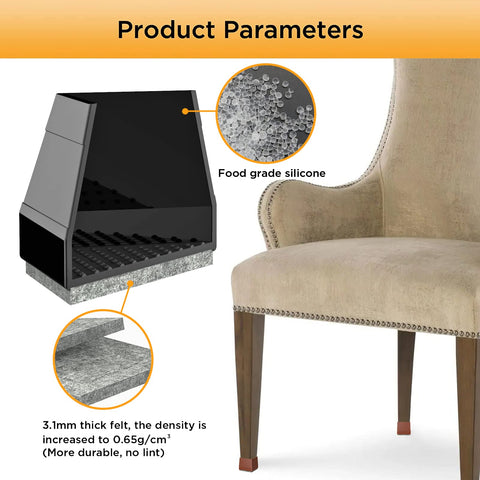 CHWM dining chair leg covers fit 2.28–2.76 inch square legs.