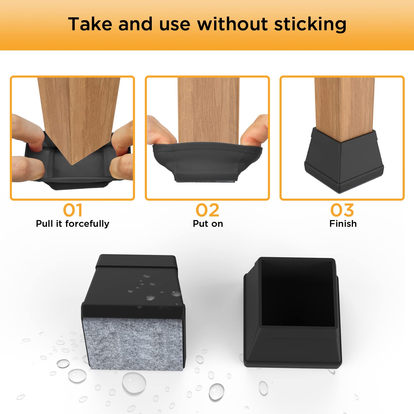 CHWM integrated felt pad design highlights secure, no-slip protection.
