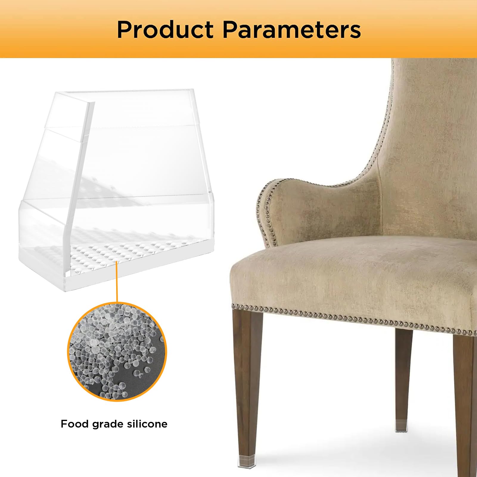 CHWM non-slip square chair leg protector cushions and reduces chair noise