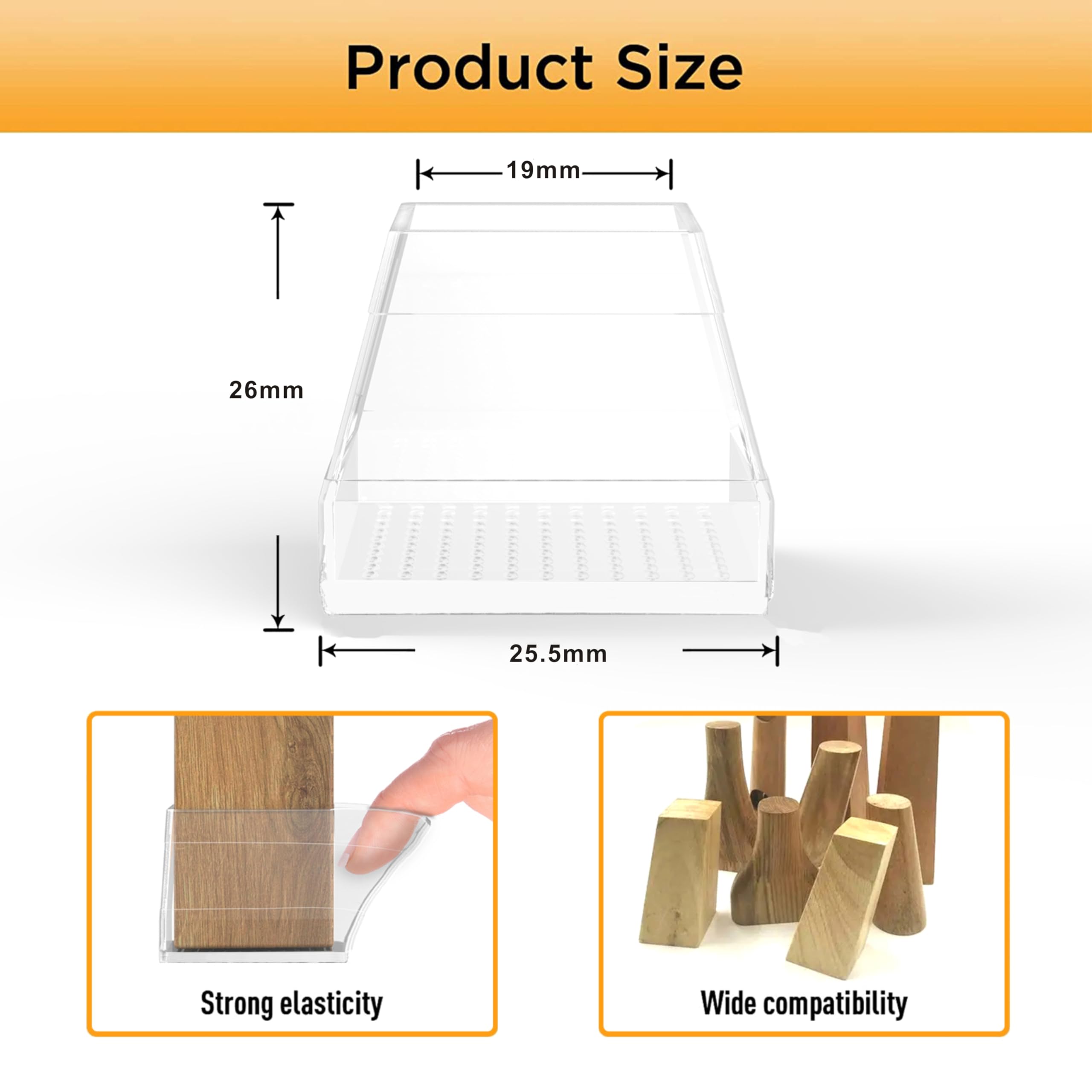 CHWM non-slip square chair leg protector on outdoor surface guards legs