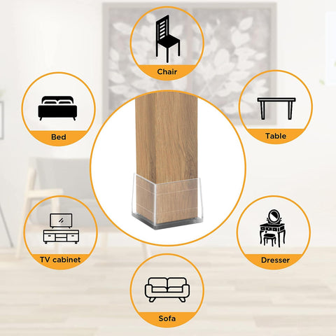 CHWM non-slip square chair leg protector size 0.866–1.14 inches fits