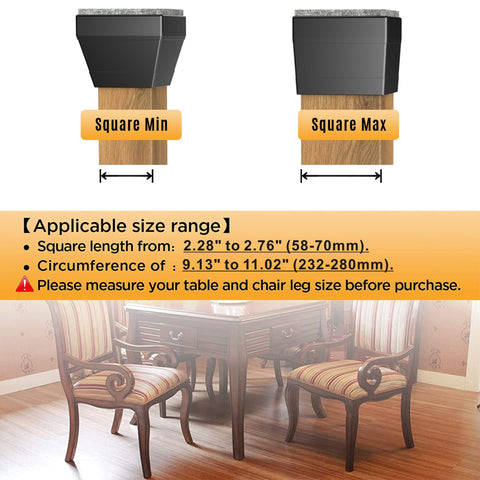 CHWM protectors installed on a chair leg shielding wood floors.