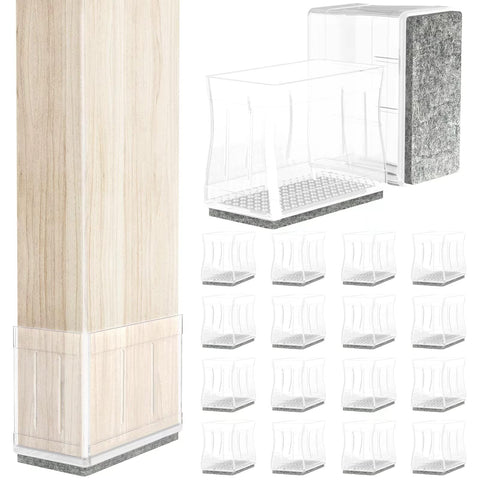 CHWM rectangle chair leg protectors 1x1-3-4 inch; shield hardwood floors from scratches.