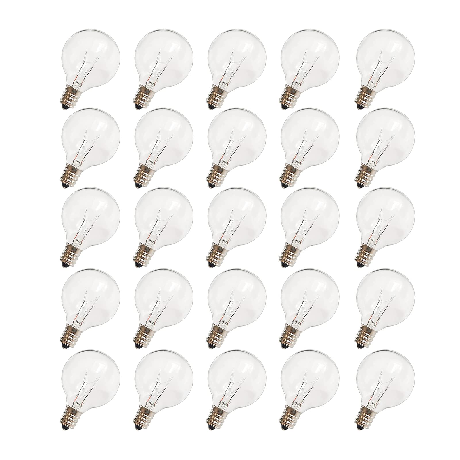 CHYParty G40 clear globe bulb with 1.5 inch globe for warm patio lighting.