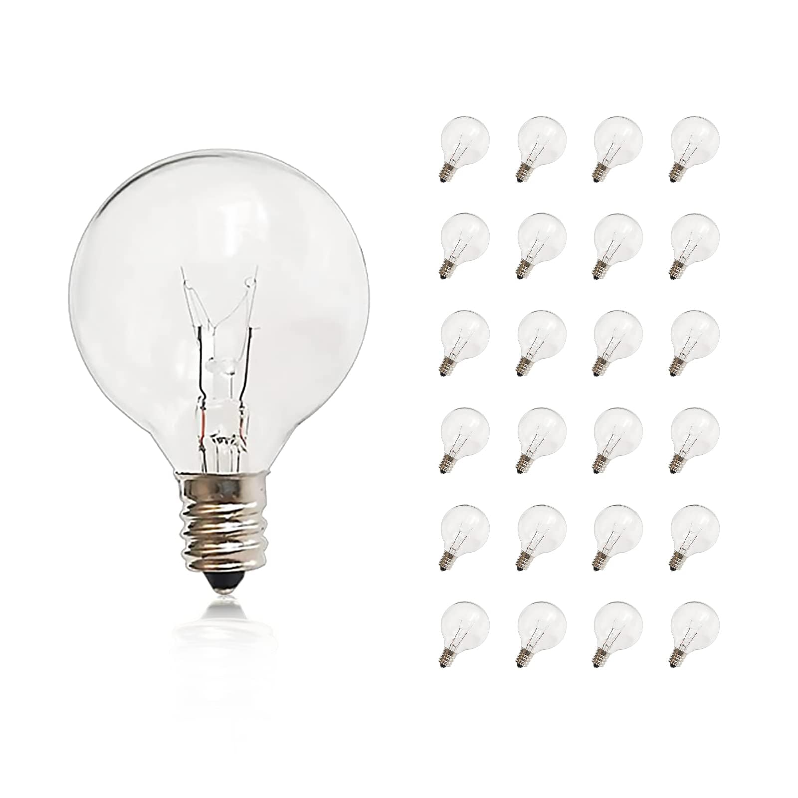 CHYSUPER G40 replacement bulbs with a clear globe for outdoor string lights